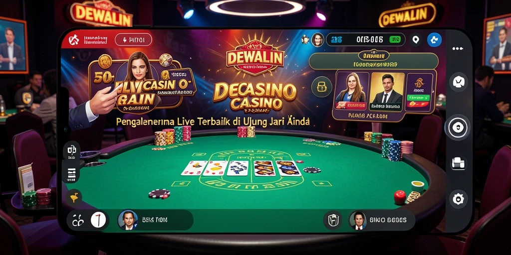 Screenshot gameplay DEWALIN menampilkan dealer interaktif dan pemain real-time.