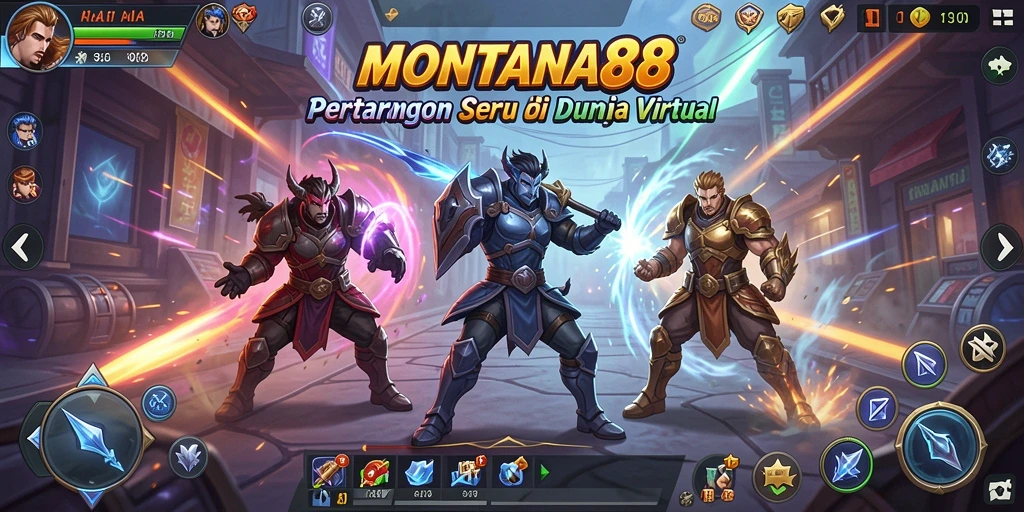 Tampilan gameplay seru MONTANA88 dengan pertarungan yang intens.