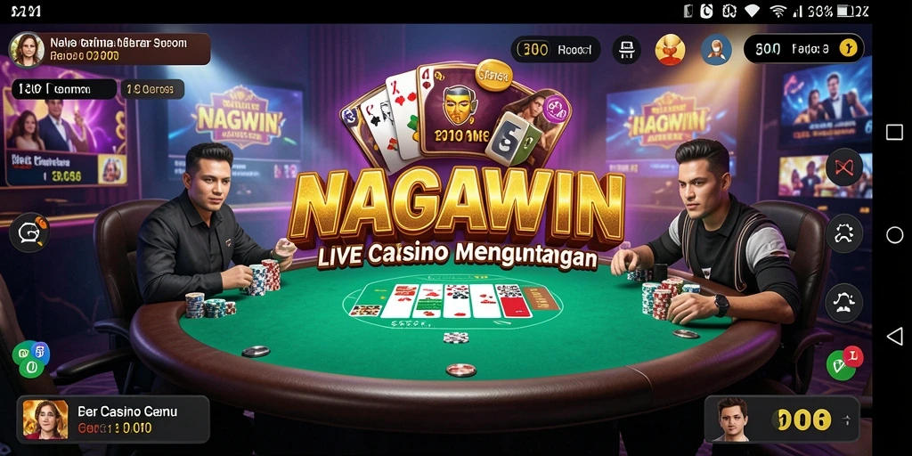 Tangkapan layar gameplay NAGAWIN dengan dealer profesional.