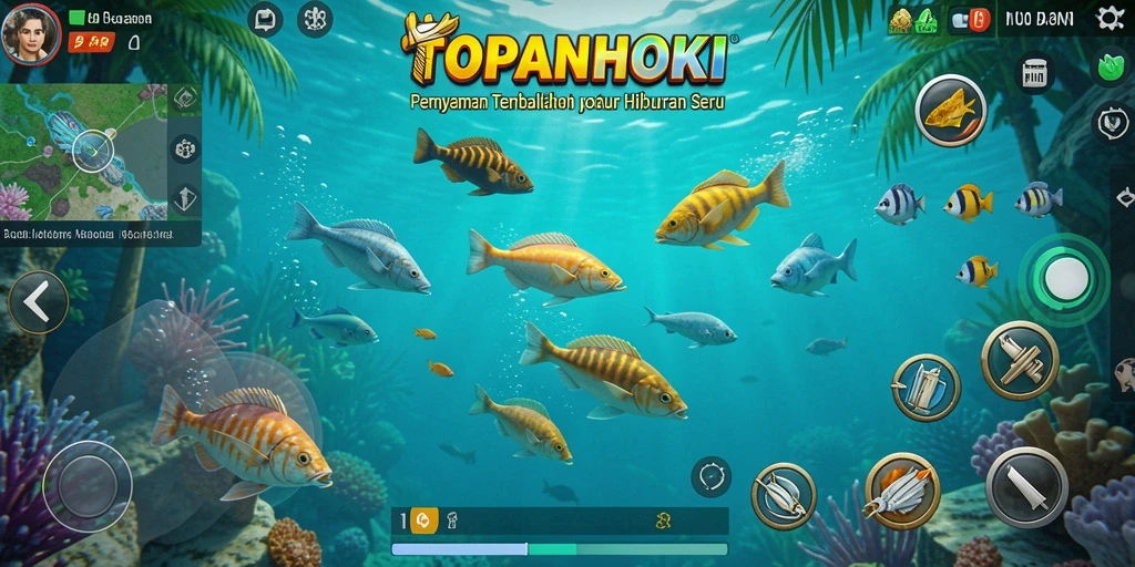 Tampilan gameplay seru dari game Tembak Ikan TOPANHOKI.