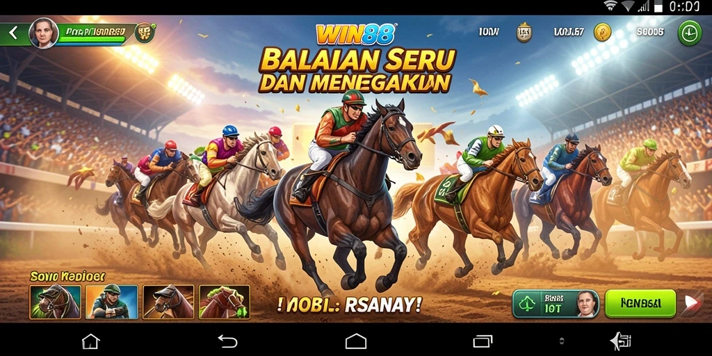 Tampilan gameplay seru balapan mobil di WIN88.